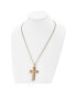 Фото #2 товара Chisel yellow IP-plated Cross Pendant Curb Chain Necklace