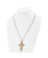 ფოტო #2 პროდუქტის Yellow IP-plated Cross Pendant Curb Chain Necklace