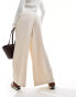 Фото #4 товара Miss Selfridge tailored super wide leg trouser in neutral