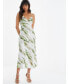 ფოტო #4 პროდუქტის Women's Abstract Satin Midaxi Slip Dress