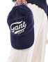 GANT varsity logo washed cord baseball cap in navy