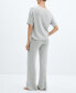 Фото #2 товара Women's Cotton Linen-Blend Knit T-Shirt