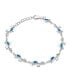 Фото #1 товара Nautical Tropical Beach Vacation Iridescent Blue Created Opal Inlay Multi-Charm Dolphins Bracelet Anklet Link Sterling Silver Adjustable 7.5-9 Inch