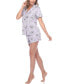 Women's Short Sleeve Floral Pajama Set, 2-Piece
