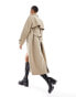 Фото #4 товара Vero Moda Tall longline belted trench coat in stone