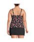 Фото #2 товара Plus Size Chlorine Resistant Square Neck Underwire Tankini Swimsuit Top