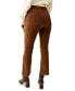 Фото #2 товара Women's In My Feelings Velvet Crop Slim Flare Pants