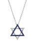 ფოტო #2 პროდუქტის EFFY® Sapphire (1/6 ct. t.w.) & Diamond (1/10 ct. t.w.) Star of David 18" Pendant Necklace in 14k White Gold