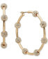 ფოტო #1 პროდუქტის Crystal Pavé Sphere Medium Hoop Earrings, 1.73"