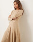 Фото #2 товара Ghospell Kimberley knit midi dress in latte