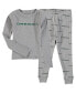 ფოტო #1 პროდუქტის Big Boys Heathered Gray Oregon Ducks Long Sleeve T-shirt and Pant Sleep Set