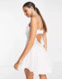 ASOS DESIGN corset mini dress with soft cowl front in white