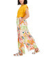 Фото #3 товара Petite Floral Smocked-Waist Wide-Leg Pull-On Pants, Created for Macy's