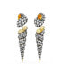 ფოტო #2 პროდუქტის Asymmetrical Design, Round Cut, Shell, White, Mixed Metal Finish Idyllia Drop Earrings