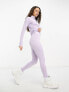 Фото #7 товара Threadbare Petite Ski base layer banded waistband leggings and long sleeeve top set in lilac