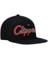 ფოტო #5 პროდუქტის Men's Black LA Clippers Hardwood Classics Script 2.0 Snapback Hat