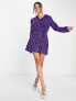 & Other Stories all over sequin mini shirt dress in purple