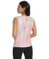 Women's Printed Pleat-Neck Sleeveless Top