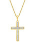 ფოტო #1 პროდუქტის Men's Lab Grown Diamond Cross 22" Pendant Necklace (1 ct. t.w.) in 10k Gold & White Gold