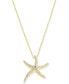 ფოტო #4 პროდუქტის Seaside by EFFY® Diamond Pavé Starfish Pendant Necklace (1/2 ct. t.w.) in 14k Gold