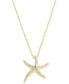 Фото #4 товара Seaside by EFFY® Diamond Pavé Starfish Pendant Necklace (1/2 ct. t.w.) in 14k Gold