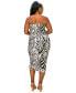 Plus Size Kiko Zebra Print Tube Dress