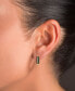 Cubic Zirconia & Enamel Polished Small Hoop Earrings, 0.55"