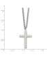Chisel polished 25mm Cross Pendant on a 18 inch Cable Chain Necklace