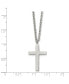 Фото #3 товара Chisel polished 25mm Cross Pendant on a 18 inch Cable Chain Necklace