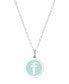 Фото #42 товара Auburn Jewelry mini Initial Pendant Necklace in Sterling Silver and Mint Enamel, 16" + 2" Extender