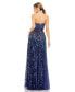 Фото #6 товара Women's Strapless Hand Embellished Beaded A Line Gown