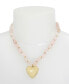 Фото #3 товара Robert Lee Morris Soho rose Quartz Heart Pendant Necklace