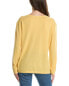 Forte Cashmere Coverstitch V-Neck Cashmere Sweater Women's Yellow Xs