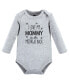 ფოტო #2 პროდუქტის Baby Boys Cotton Long-Sleeve Bodysuits, Mom Dad Moon Back, 3-Pack