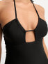 Фото #2 товара & Other Stories cut out halter swimsuit in black