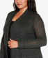 Plus Size Pointelle Open Cardigan Sweater