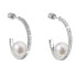 Фото #1 товара Silver hoop earrings with genuine Pavona pearls 21019.1B