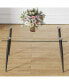 Rectangular Glass Dining Table with Black Metal Legs