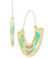 Фото #1 товара Gold-Tone Beaded Curving Drop Earrings, Created for Macy's