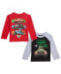 2 Pack Long Sleeve Boys Graphic T-Shirts Multicolored Toddler|Child