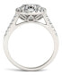 Фото #4 товара Moissanite Oval Halo Ring (3-1/2 ct. tw. Diamond Equivalent) in 14k White Gold