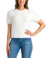 Juniors' Crewneck Embellished Short-Sleeve Sweater