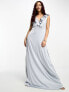 TFNC – Bridesmaid – Maxi-Brautjungfernkleid in Grau mit Rüschenbesatz