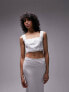 Фото #4 товара Topshop co-ord linen square neck bralet in ivory