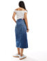 Tommy Jeans Claire denim midi skirt in mid wash