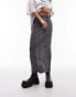 Topshop acid wash jersey skirt in washed charcoal