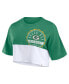 Фото #3 товара Women's Green/White Green Bay Packers Boxy Color Split Cropped T-Shirt