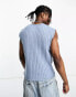 Фото #2 товара COLLUSION knitted wide rib tank in blue