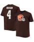 Men's Deshaun Watson Brown Cleveland Browns Big and Tall Player Name and Number T-shirt Коричневый, 6xb - фото #2