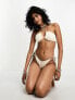 Фото #3 товара South Beach tie side bikini bottom in cream scrunch